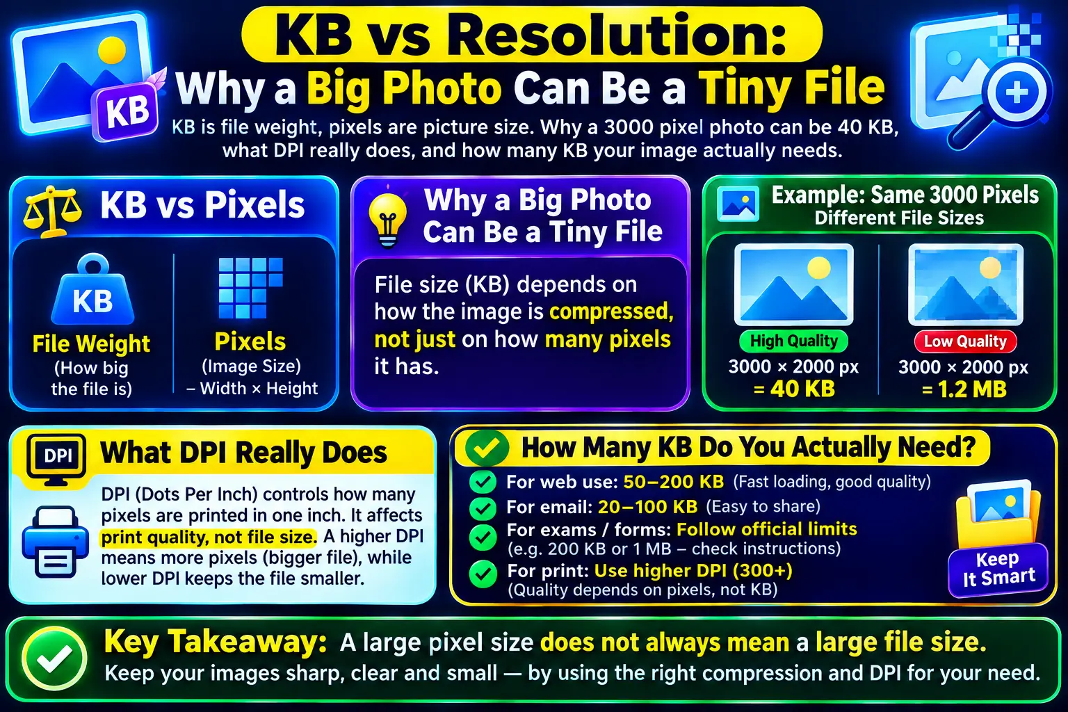 KB vs Resolution: Why a Big Photo Can Be a Tiny File
